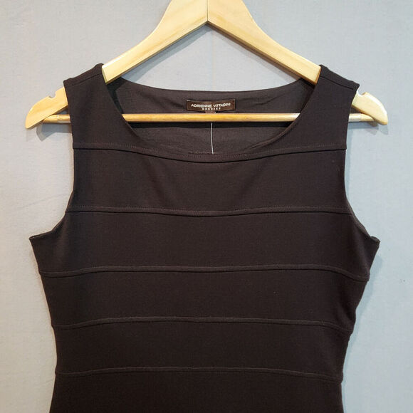 Adrienne Vittadini Flirtation Women's Sleeveless Stretch Midi Dress Black SZ 10 - Picture 3 of 10